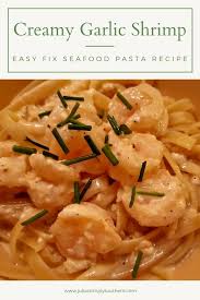 Jasper's signature pasta dish and our father's recipe that he created. Shrimp With Garlic Cream Sauce Over Pasta Julias Simply Southern