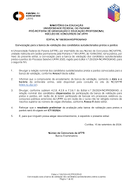 MINISTÉRIO DA EDUCAÇÃO UNIVERSIDADE FEDERAL DO PARANÁ PRÓ-REITORIA DE  GRADUAÇÃO E EDUCAÇÃO PROFISSIONAL NÚCLEO DE CONC