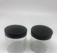 China Manufacture Made 4 Oz Clear Pet Plastic Bottles Nut Jar Black Smooth  White or Black Jar