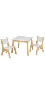 Because of the table's natural wood, this fun furniture set would look great in any kid's room. Kidkraft 26913 Heart Wooden Table And 2 Chair Set With Storage Bins Kids Children S Playroom Bedroom Furniture White And Pastel Kidkraft Amazon Co Uk Home Kitchen