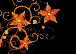 Black glossy nails with orange color splatter. Orange Decorative Flower On Black Background Free Vector In Encapsulated Postscript Eps Eps Vector Illustration Graphic Art Design Format Format For Free Download 663 16kb