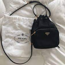 Prada 1bh038 calfskin bucket bag in black. Prada Bags Authentic Prada Nylon Bucket Bag Poshmark