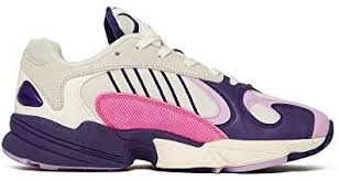 These come with a white and purple upper, three white stripes outlined in purple, and a white and purple sole. Amazon Com Adidas Yung 1 Dragon Ball Z Frieza D97048 White Purple Fashion Sneakers