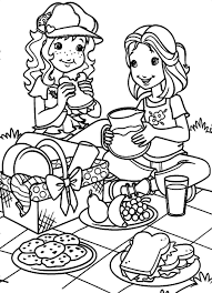 Dogs love to chew on bones, run and fetch balls, and find more time to play! Picnic Coloring Pages