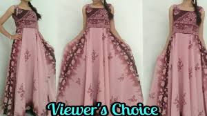 Diy Convert Old Saree Into Long Gown Drees In 15 Minutes Reuse Saree Stitching Dresses Long Gown Blouse Design Models