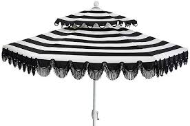 Black And White Striped Beach Umbrella Daiana Two Tier Patio Umbrella Black White Stripe Patio Outdoor Brands Black White Stripes