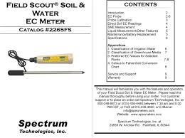 Spectrum Field Scout Soil Water Ec Meter Contents