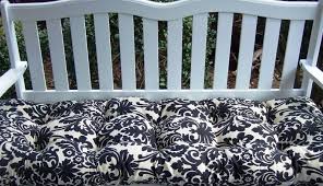 Black And White Striped Bench Cushion Outdoor Swing Bench Cushion Black And Cream Damask Favorite Places Spaces Bench Cushions Outdoor Cushions Pillows Cushions