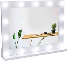 It's also fantastic for lighting selfies. Amazon Com Waneway Vanity Mirror With Lights Hollywood Lighted Makeup Mirror With 14 Dimmable Led Bulbs For Dressing Room Bedroom Tabletop Or Wall Mounted Slim Wooden Frame Design White