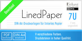 Am häufigsten verwendet wird das „normale papier mit einem linienabstand von 9 mm. Druckvorlage Din A4 Liniertes Papier 7 Mm Stilkunst De
