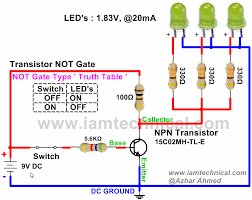 Just a quick gif i made just because i love transistor. Not Gate Using Npn Transistor Iamtechnical Com Transistors Electronic Schematics Electric Circuit