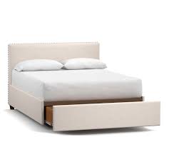 Available in twin, full, queen, king, and california i bought the queen mainstays 18 high profile platform bed in march 2019 when i lived by myself. Raleigh Square Upholstered Low Footboard Storage Platform Bed Pottery Barn