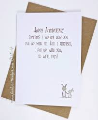 Funny Anniversary Card Putting Up With You We Are Even Funny Anniversary Cards Anniversary Funny Anniversary Quotes For Husband