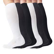 Md 6 Pairs 8 15 Mmhg Compression Socks Moisture Wicking Bamboo Knee High Socks13 15 2bk2gy2wt Walmart Com Walmart Com