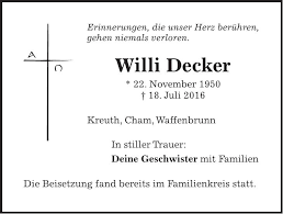 Willy decker talked about racing a dirtcar 358 modified at thunder mountain speedway, how nice it is to be racing at the same track as his son and how much d. Traueranzeige Familienanzeigen Todesanzeigen Idowa Markt