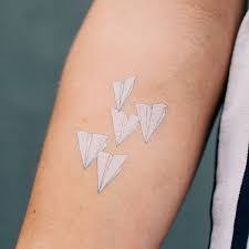 Minimalist Tattoo White Paper Airplanes Tatouage Art Design