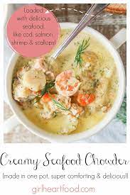 Creamy Seafood Chowder With Dill Bacon Recipe Seafood Soup Recipes Seafood Chowder Easy Seafood Recipes