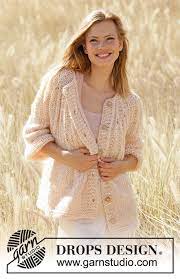 Free knitting & crochet patterns browse all our patterns by category. Summer Peach Jacket Drops 212 25 Free Knitting Patterns By Drops Design