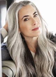Long Grey Hairstyle Long Gray Hair Silver Grey Hair Grey Hair Over 50