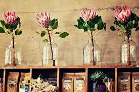 Large Glass Jar With Beautiful Protea Protea Wedding Traditional Wedding Decor Flower Vase Arrangements