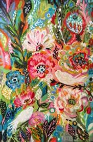 Original Bird Painting Flowers 24 X 36 Karen Fields Nursery Etsy Art Flower Painting Painting