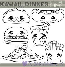 Kawaii Food Clipart Personal And Limited Commercial Use Cute Etsy Cute Coloring Pages Clip Art Coloring Pages