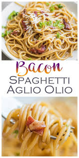 Bacon Spaghetti Aglio Olio Quick And Easy Weeknight Recipe Recipe Olio Recipe Recipes Spagetti Recipe