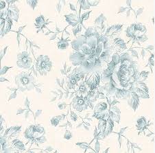 534 x 863 jpeg 133 кб. Wallpaper Pale Blue Floral Vintage Inspired Toile On Off White Shabby Cottage Flower Country Chic By T Floral Wallpaper Floral Toile Watercolor Cottage