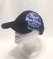 Pabst Blue Ribbon Pbr Big Logo Black Cotton Stapback Baseball Hat Cap Beer Ebay Pabst Blue Ribbon Hats Pabst Blue Ribbon Beer