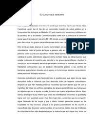 El Olvido Que Seremos Informe De Lectura Colombia Familia