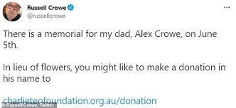 In the crazy rich asians movie, astrid discovers that he is having an affair and leaves him. Russell Crowe S Powerful Gesture As He Announces A Date For His Father S Memorial Geeky Craze