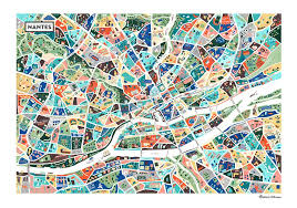 A Map Of Nantes Antoine Corbineau Illustration Amp Design Illustrated Map Posters Art Prints Illustration