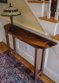 The shelves hold shoes and baskets for keys, wallet, phone etc. Custom Black Walnut Console Table By Bench Dog Woodworks Custommade Com
