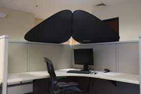 How to block overhead lights in cubicle,cubicle tent to block light,cubicle shades for migraines,cubicle tent to block lighting,cubicle light leaf,office cubicle tent,cubicle light shield,tent to make a cubicle an office,what can block the glare from fluorescent lights. Cubeshield Remove Glare Improve Privacy Enhance Productivity Cubeshield Black