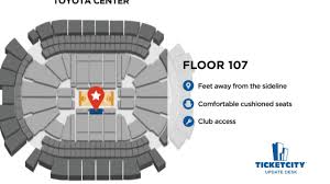 toyota center seat recommendations the ticketcity update desk