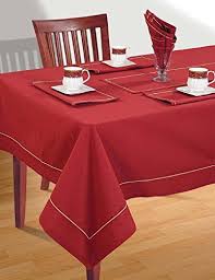 Shalinindia Square Tablecloth 60 X 60 Inch For 4 Seater Center Or Dining Table In Indian Cotton Fabric Scarlet Ma Table Cloth Tablecloths For Sale Table Linens