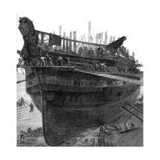 Breaking Up The Hospital Ship Dreadnought At Chatham Dockyard 1875 Giclee Print Art Com Chatham Dockyard Old Sailing Ships Sailing