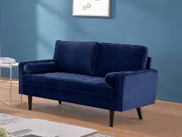 Le migliori offerte per divanetti 2 posti in poltrone e divani sul primo comparatore italiano. Divano 2 Posti In Velluto Blu Piedi Legno Capitonne Fleuet