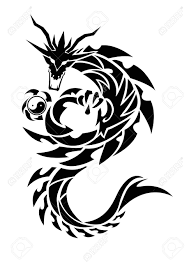 In this section, you will see a few tattoo designs, to choose from. Illustration Of A Dragon For A Sticker Tribal Dragon Tattoo Design Dragon Sticker Tribal Dragon For Tattoo Art Of Two Dragons Royalty Free Cliparts Vectors And Stock Illustration Image 125902231