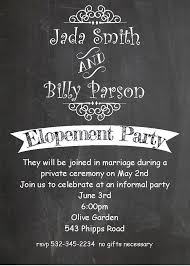 Chalkboard Invitations For A Party After Eloping If You Would Rather Have A Party Than A Wedding Reception Invitations Elopement Party Wedding Party Invites