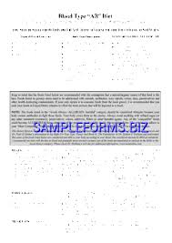 blood type diet chart templates samples forms