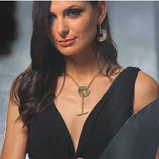 Era T-bar necklace gold ELLIUS Jewelry r946