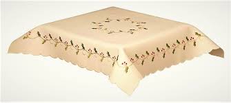 Fly stitch, lazy daisy i bought a christmas tablecloth at the thrift store for $4.99 and have made 4 projects so far. Holly Vines Cream Tablecloth Embroidered Christmas Tablecloth