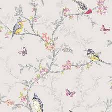 Birds And Flowers Wallpaper Domino Magazine Home Design Furniture Decor Decorating Teal Wallpaper Albany Wallpaper Bird Wallpaper