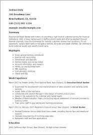 This is a good idea because people want to know their money is in reliable hands. 1 Retail Banker Resume Templates Try Them Now Myperfectresume