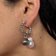 Buy Silver Earrings,stainless Steel Earrings, Punk Earrings, Silver Hoop  Earrings, Gothic Earrings, Edgy Earrings, Silver Jewelry Gothic Jewelry  Online in India