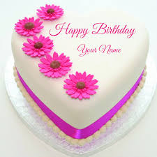 Beautiful Birthday Wishes With Name And Photo On Cake Happy Birthday Ahmed Shaban Happy Birthday Flower Cake Happy Birthday Cakes Birthday Cake Writing