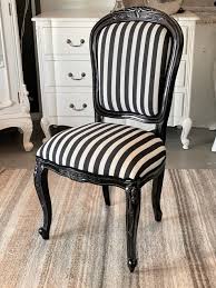 Chair measures about 34 inches in. Floral Carved Diner Black White Stripe Black And White Furniture White Upholstered Chair Striped Upholstered Chair