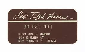 Purchases at saks off 5th avenue store locations; Greta Garbo Saks Fifth Avenue Credit Card