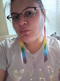 Long Rainbow Dangle Earrings